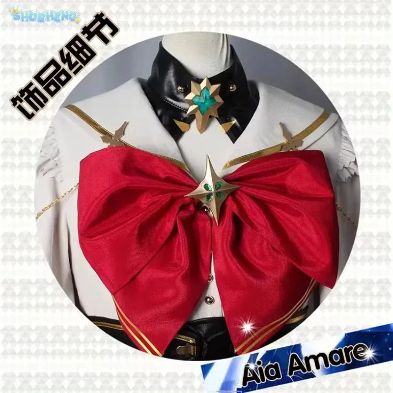 Vtuber Nijisanji IN ILUNA Aia Amare Game Suit Gorgeous Lovely Dress Uniform Cosplay Costume Halloween Party Outfit