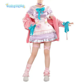 Vtuber Ratna Petit game suit elegant lovely dress uniform cosplay costume Halloween Carnival party role play outfit