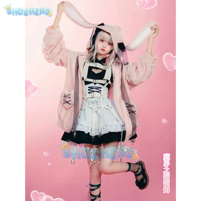 Yumber vtuber makaino ririmu cosplay costumes women cute party suit pink coat dress Halloween carnival uniform custom made