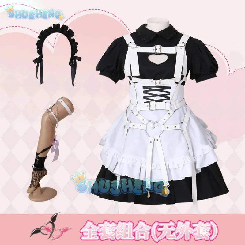 Yumber vtuber makaino ririmu cosplay costumes women cute party suit pink coat dress Halloween carnival uniform custom made