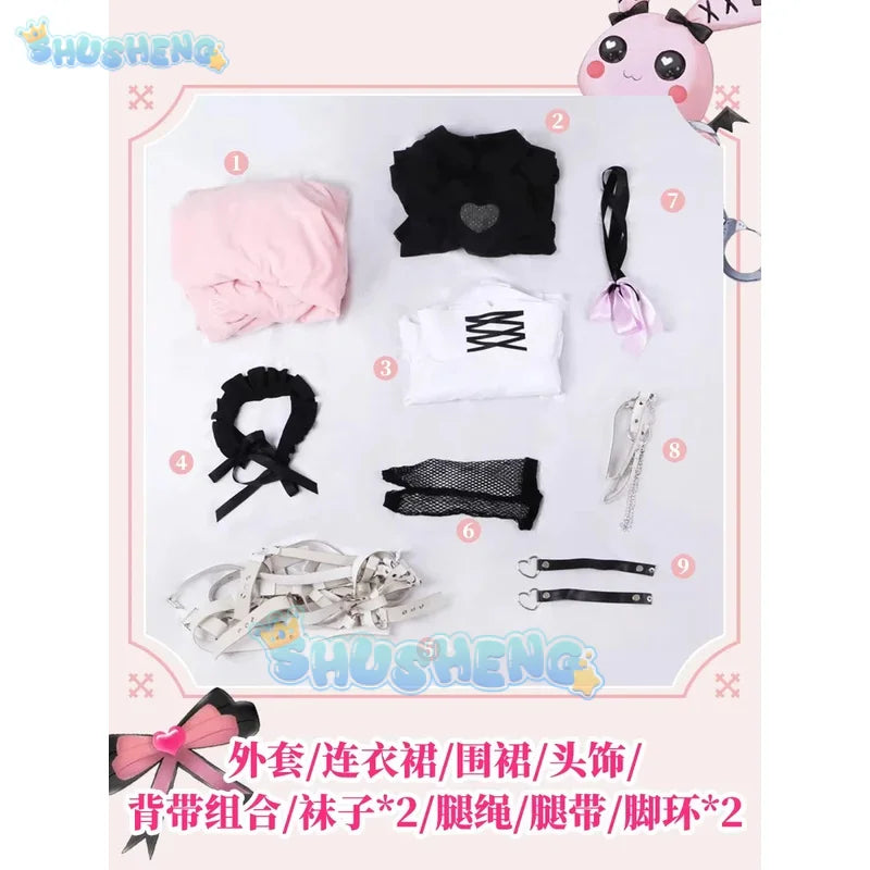 Yumber vtuber makaino ririmu cosplay costumes women cute party suit pink coat dress Halloween carnival uniform custom made