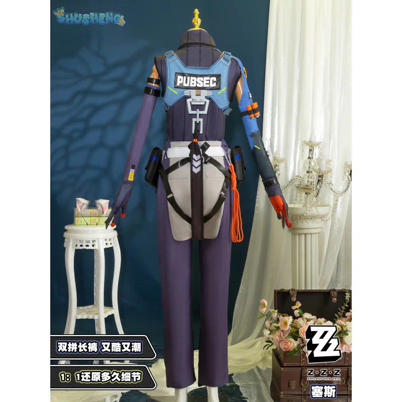 Zenless Zone Zero Seth Lowell 2024 new model Cosplay clothing Handsome Halloween Party Uniform Set Props Wig for Men and Women