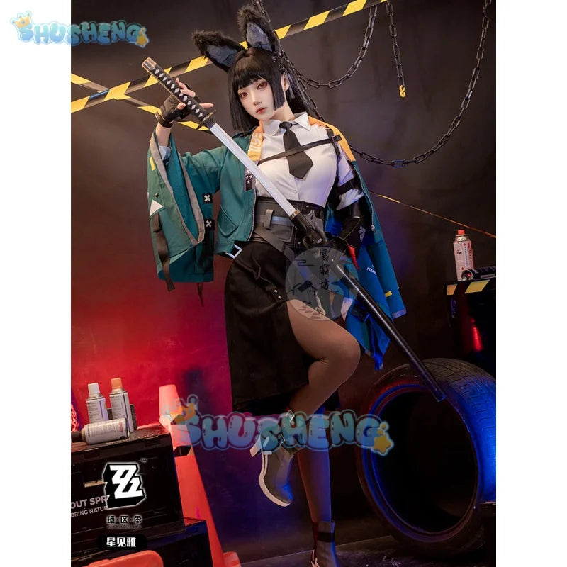 Zenless Zone Zero cos Hoshimi Miyabi Cosplay-Kimono. Vollständiges Kleidungsset für Damen 