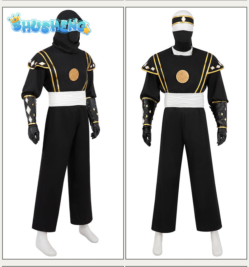 New Fantasia Power Samurai Rangers Cosplay Costume Morpher Mighty Morphin Black Set Custom Made