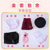 Blue Archive Shimoe Koharu Cosplay Costume Sailor Uniform Suit With Hat Wing Women Girl Halloween Party Outfit Headwear