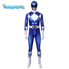 Kyoryu Sentai Zyuranger Cosplay Dan Halloween Uniform Cosplay Blue Costume Custom Made Hero Bodysuit With Outfit