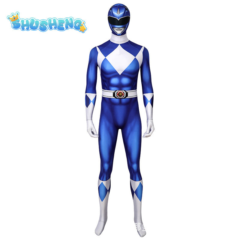 Kyoryu Sentai Zyuranger Cosplay Dan Halloween Uniform Cosplay Blue Costume Custom Made Hero Bodysuit With Outfit