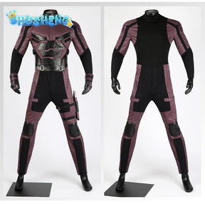 Superhero Daredevil Cosplay Costume Jumpsuit Michael Murdock Soldier Battle Suit With Headgear Full Set