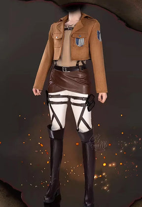 Attack on Titan‌ Eren Mikasa Levi Armin Hange Historia Reiss Cosplay Costume Scout Regiment‌ Uniform Halloween Carnival Party