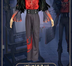 Identity V Edgar Valden Painter Multi-Colour Printing Cosplay Costume Exaggerated Feather Suit Hat Set Role-play Wig Shoe Outfit