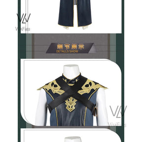 The Dark Urge Cosplay Costume BG3 Male White Dragonborn and a Sorcerer Outfits Shoes Full Set Halloween Carnival Party Clothing