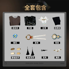 Zenless Zone Zero Yixuan Cosplay Costume Trails of Ink Uniform New Skin Yunkui Summit Headwear Halloween Party for Women Girls