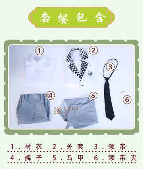 Blue Lock Anime Cosplay Costume Reo Mikage DK School Uniform Embroidery Suit Rose Net Sythetic Fibers