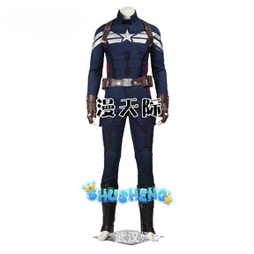 Captain America 2 Cosplay Costume Cos Steve Rogers Jumpsuit Halloween Party Carnival Comic-Con Props Perform Bodysuit Gift