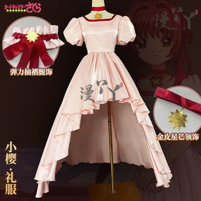 Anime Cardcaptor Sakura Card Captor Kinomoto Sakura Cosplay Costume Pink Princess Dress Woman Sexy Cute Birthday Party Suit