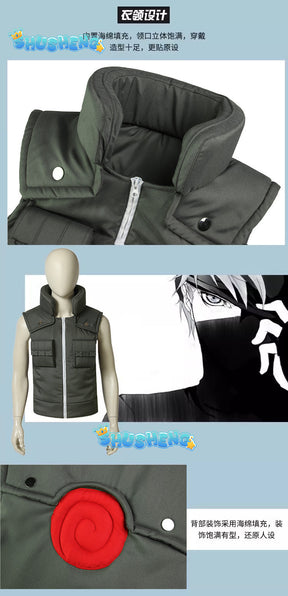 NARUTO Hatake Kakashi Cosplay Costumes Anime Show Uniform Ninja Clothing Halloween Costume Set For Men Vest Top Pants