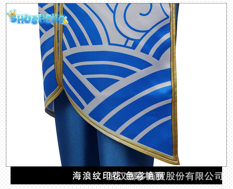 Chun Li Street Fighter 6 Cosplay Costume Blue Chun Li Dress with Accessories Full Set and Individual Items Are Sold