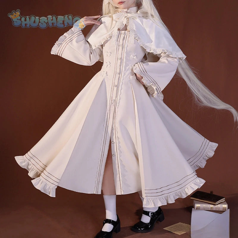 Kasugano so cosplay anime yosuno Sora costume high quality rabbit ear cloak Lolita white dress Halloween uniform in stock