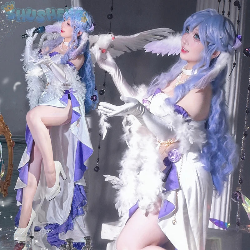 Robin Cosplay Game Honkai: Star Rail Costume Wig Shawl brooch wings accessories gorgeous sexy dress Halloween Christmas uniform