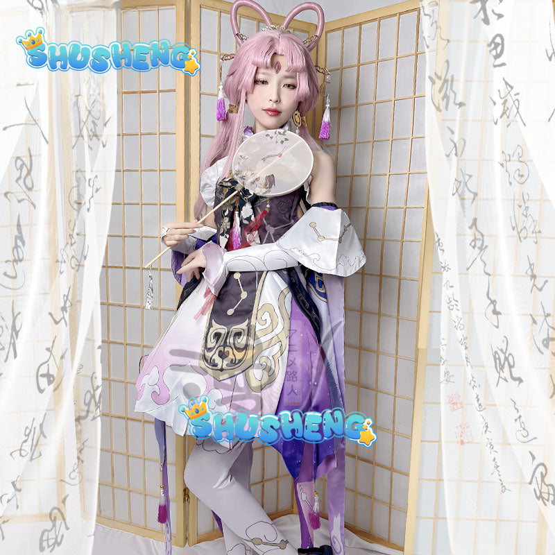 Game Honkai Star Rail Fu Xuan Cosplay Costumes Uniform Outfit Halloween Party Fuxuan Cosplay Wig Costume Fu Xuan Cosplay Wigs