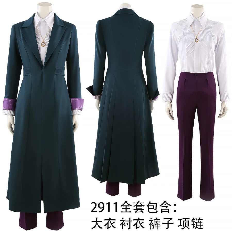 Agatha Harkness Cosplay Prof. Emeritus Harkness Costume Movie coat shirt pants necklace carnival party men women suit uniform