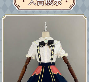 Anime Virtual YouTuber Ace Taffy Cosplay Costume VTuber British Style School Uniform Shirt Strap Dress Wig Woman Cute Party Suit