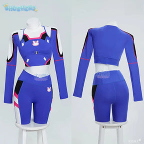 D.Va Overwatch OW Cosplay Costume Halloween party casual tight yoga suit top pants jacket set men women sports D.Va uniform