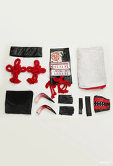The Night Rose Hundred levels Cosplay Costume Halloween Sexy Kimono Dress Leather Pants Coat Waist Cover Gloves Set