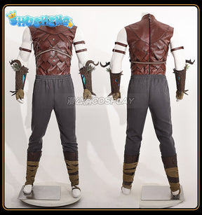 Halsin Cosplay Costume BG3 Halsin Battle Suit With Shoes Custom Made Male Halloween Carnival Party Outfit