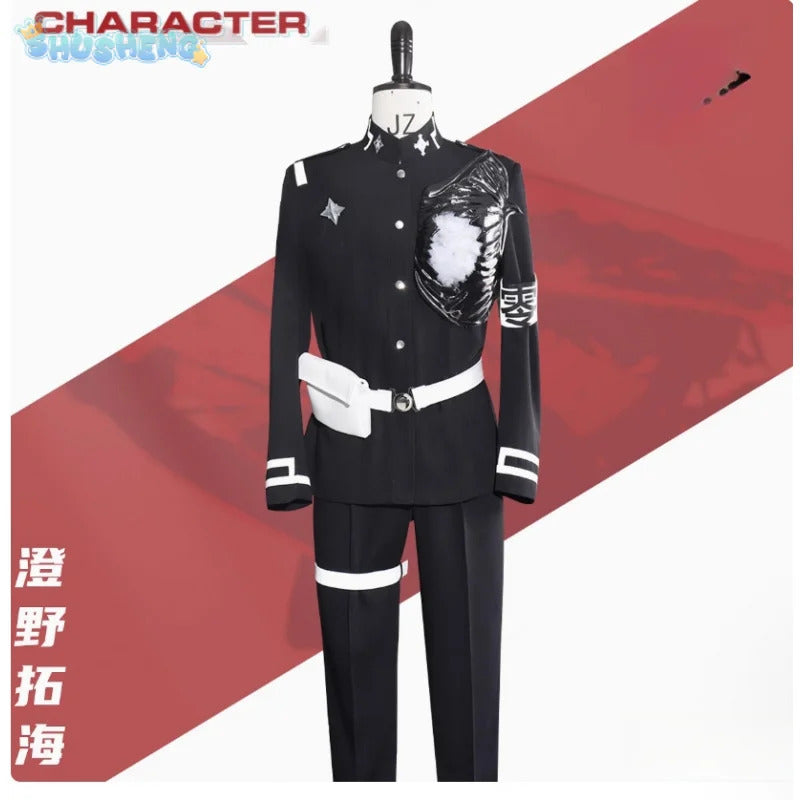 Sumino Takumi Cospaly The Hundred Line -Last Defense Academy- Costume Halloween  jacket chest armor pants waist bag prop uniform
