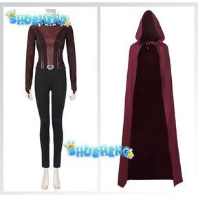 Wanda Django Maximoff Doctor Strange 2 Costume Cosplay Outfit Red Cloak Halloween Cosplay Womens Outfit Full Set High Quality