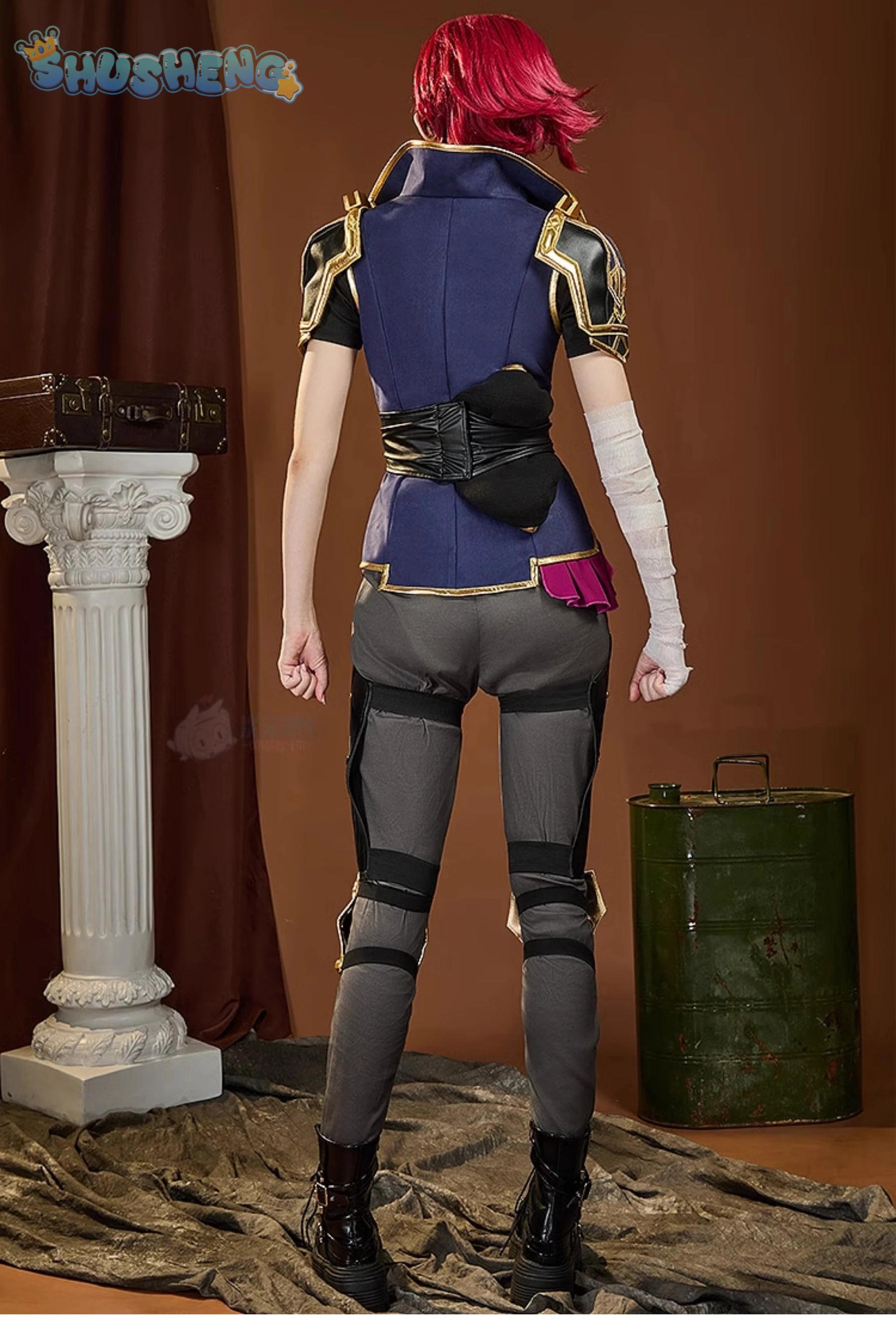 Vi heroine LOL Cosplay Arcane Season 2 costume Party Christmas Fashion Set and Accessories Props Men's and Women's Vi Uniform