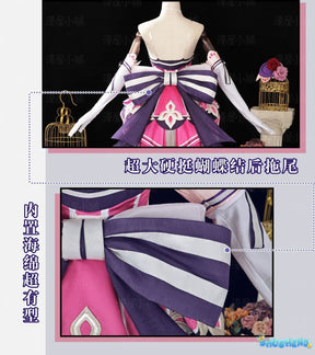 Honor of Kings Wang Zhaojun Epic Skin Anime-style Games Cosplay Costume Idol Singer Pink and Purple Dress Anime-style Games