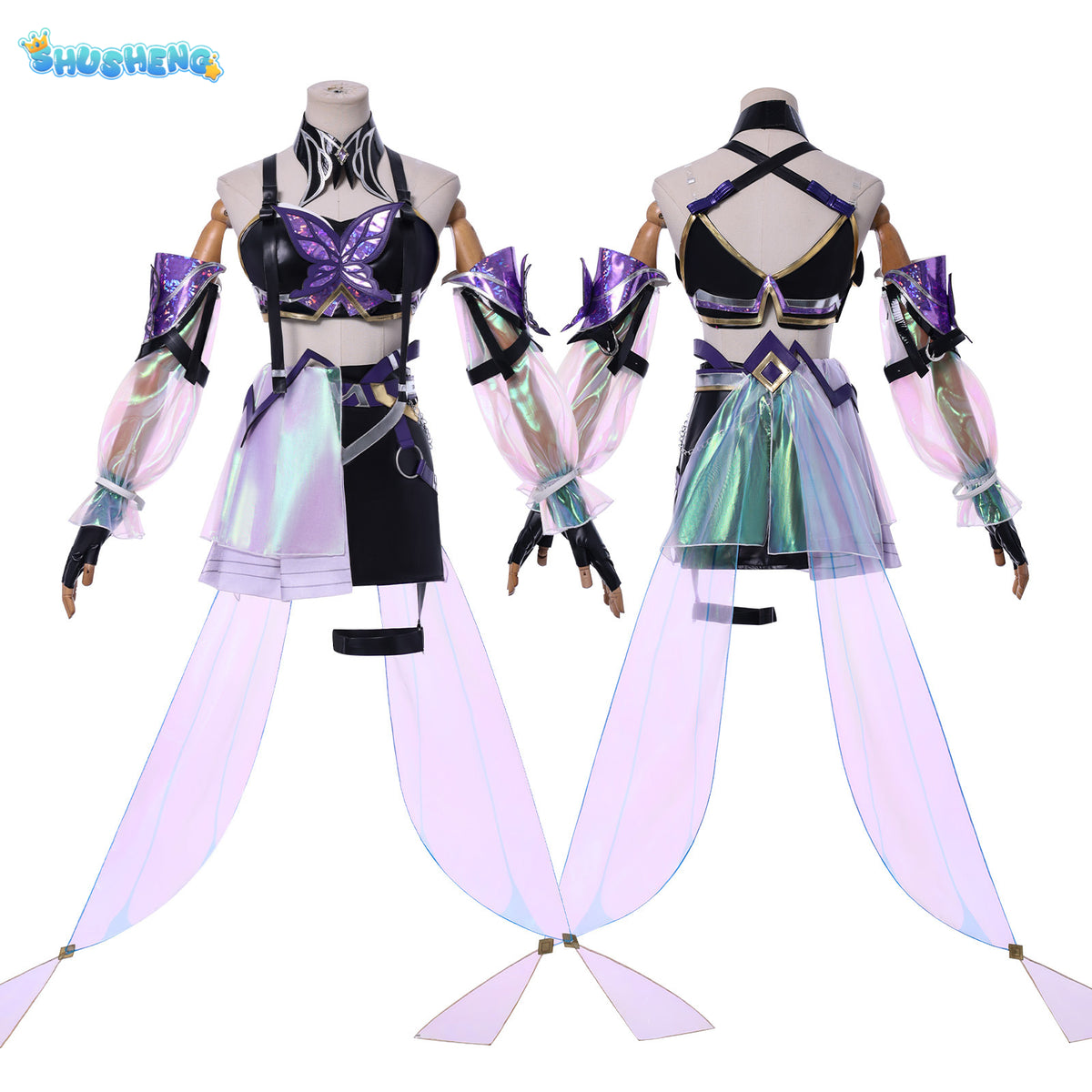New Honor Of Kings A Ke Cosplay Costume Tops Skirt Sleeves Set For Game Party Custom Made