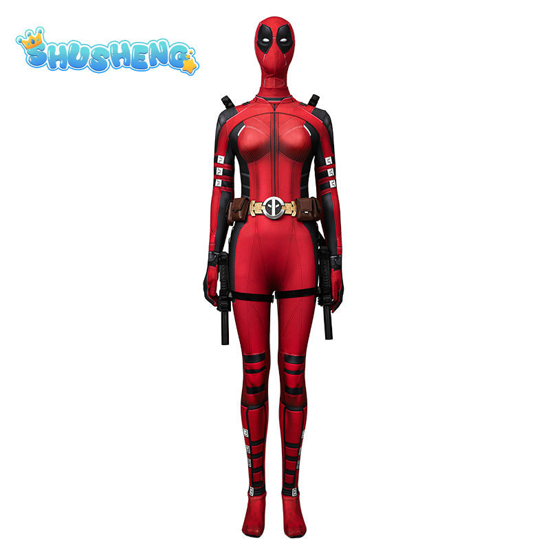 High Quality Lady Dead Cosplay Pool Women Costume Superhero Roleplay Disguise for Female Zentai Jumpsuit Mask Halloween Party