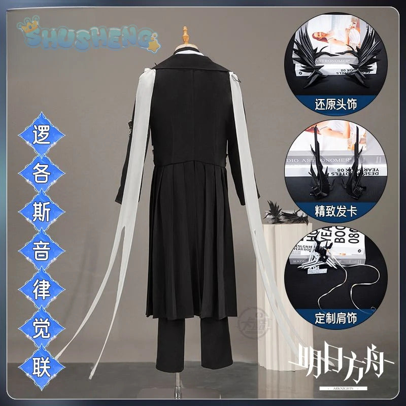 Game Arknights logos cosplay aefanyl costume fashionable handsome cloak ring gloves props set Halloween party Woman Man uniform