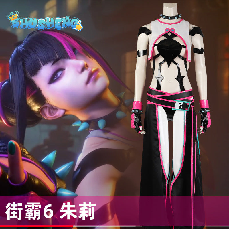 Games Anime New Street Fighter Cos Costumes Han Juri Cosplay Character Uniform Performance Clothes Halloween Carnival Cost