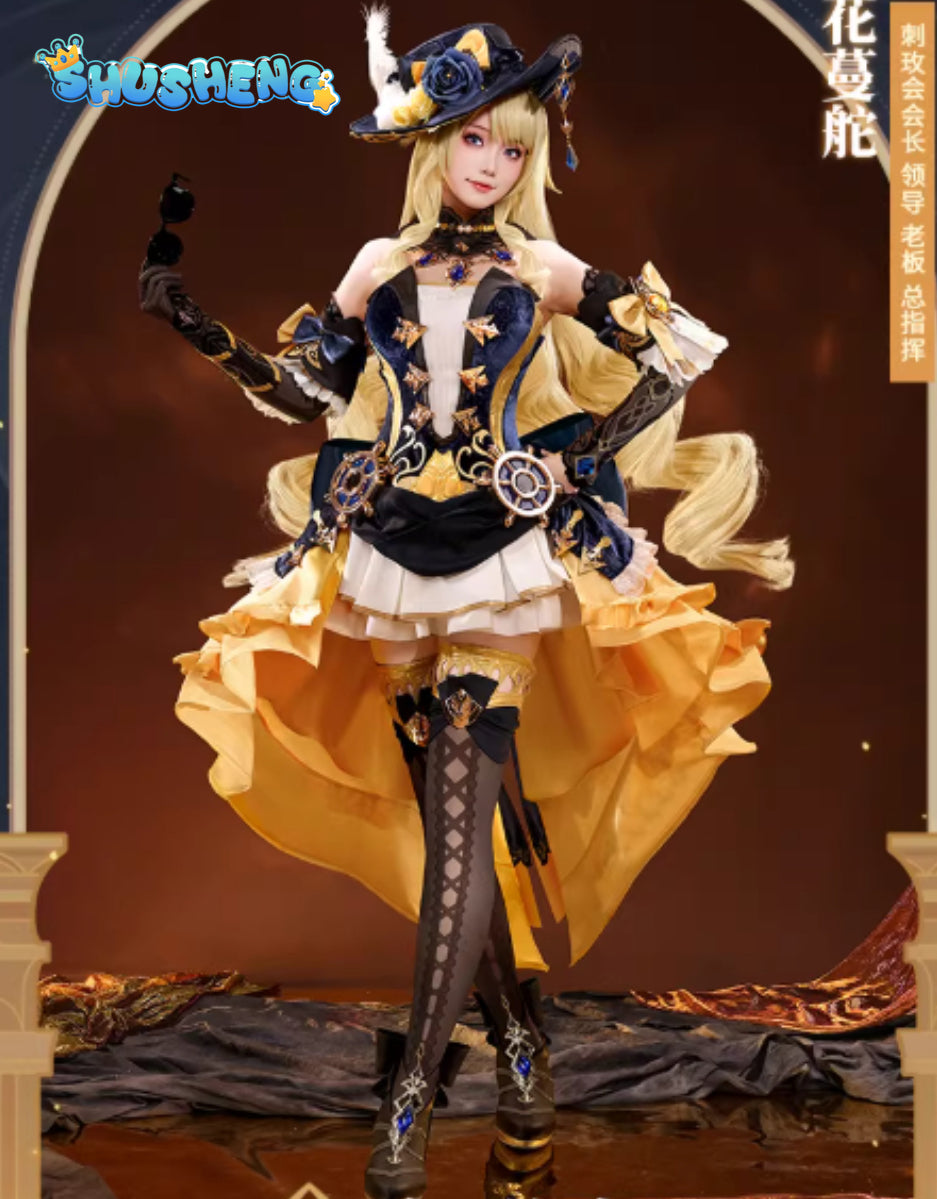 Game Cosplay Series:Genshin Impact-Navia Caspar Cosplay Costume Shoes Wig full set Shushengcos