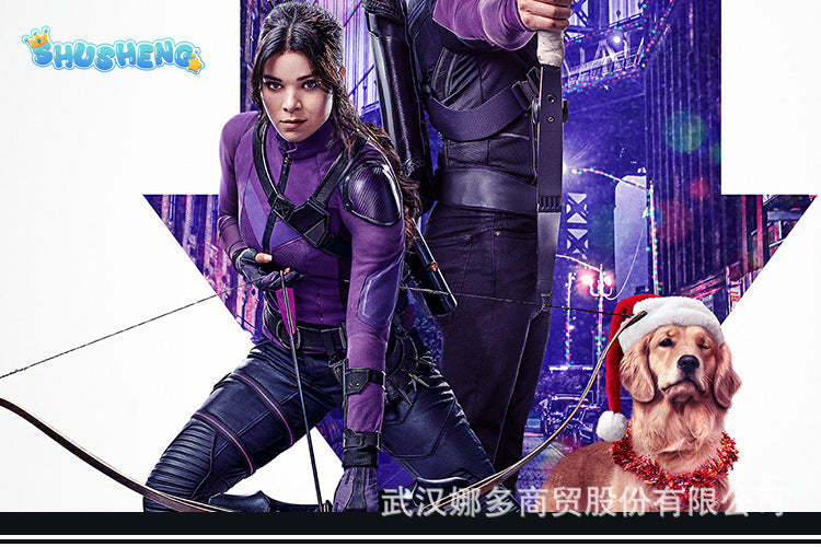 High Quality Halloween Carnival Clint Barton Costume Cosplay Superhero Hawk Armor Outfit Arrow Quiver Party Suit