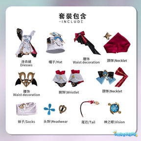 Game Genshin Impact Escoffier cosplay costume Escoffier cosplay wig Escoffier cosplay shoes