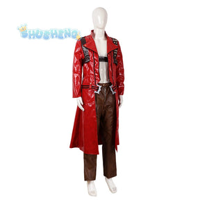 Dante Man Cosplay Costume Devil Cos May Cry 3 Leather jacket pants accessories cool and handsome Halloween party custom uniform
