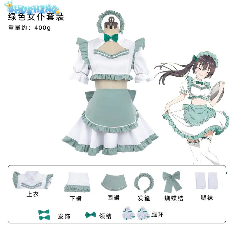 Anime Roshidere Alya Alisa Mikhailovna Kujou Cosplay Maid Costume Wig Yuki Suou Dress Maid Skirt Ayano Kimishima Halloween Women