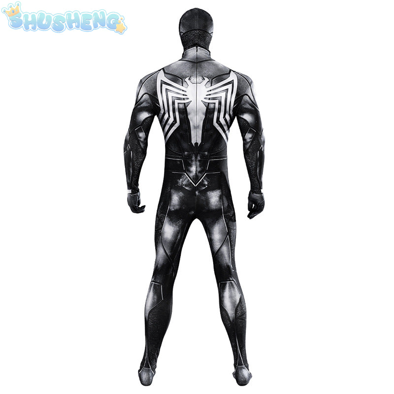 Adults Black Costume Venom Symbiote 2 Spiderman Cosplay SuperHero Cosplay Zentai Men Boys Bodysuit Party JumpSuit