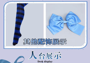 Stocking Anarchy Cosplay Panty & Stocking Black Dress Uniform Long Blue Halloween Party Outfits for Women
