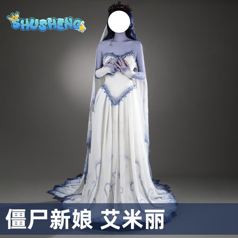 Diaguise Emily Cosplay Dress Woman Tim's Bride Victor's Wife Emily Long Dress Ghost Gothic Dress Halloween Costumes for Woman