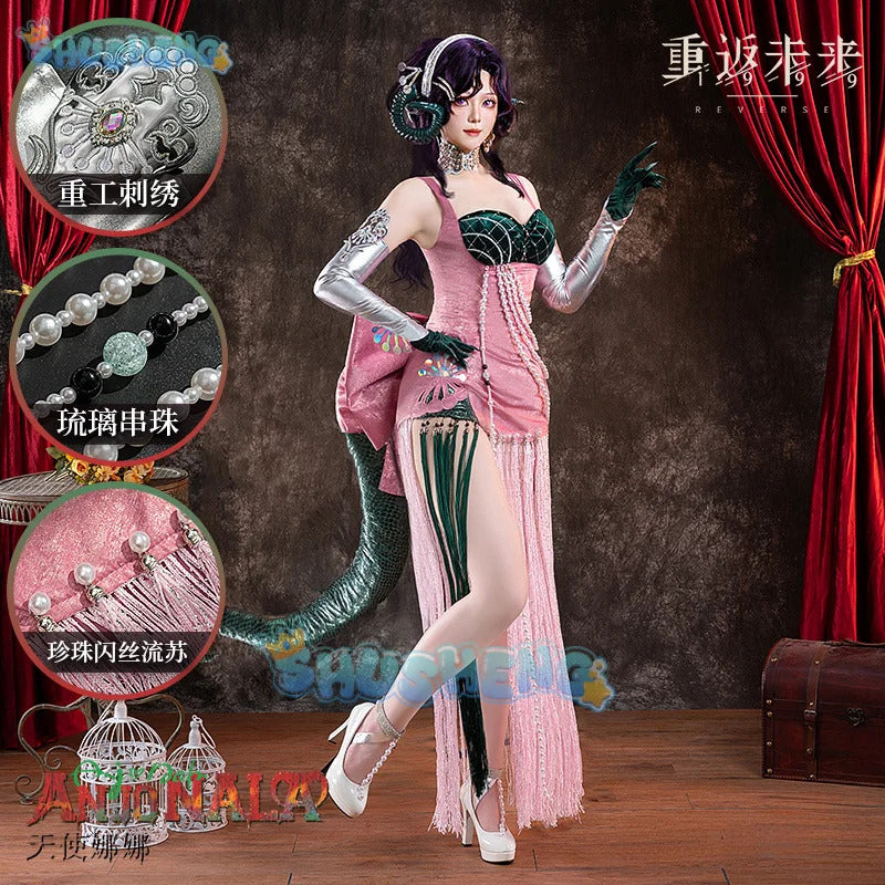 Shusheng Reverse:1999 37 Anjo Nala Cosplay Costume Anime Ms. Kimberly Nala Hari Sexy Pink Dress Female Halloween Costumes