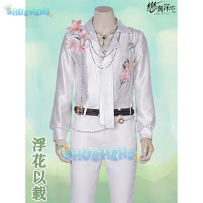 Love and Deepspace Caleb Cosplay Costume Flower Shirt Pants Fragrant Possession Uniform Halloween Party Women Men Props