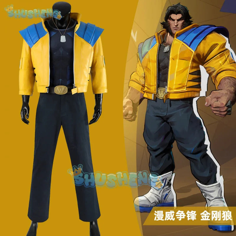 Rivals WOLVERINE Cosplay Costume Men Jacket Pant Superhero Rival Costume Logan Coat Outfit Male Halloween Clothes Party Full Set