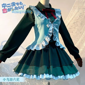 Takanashi Rikka Cosplay Love, Chunibyo & Other Delusions Costume Wig and Skirt Support Cute Lolita Party Carnival Girl man Set