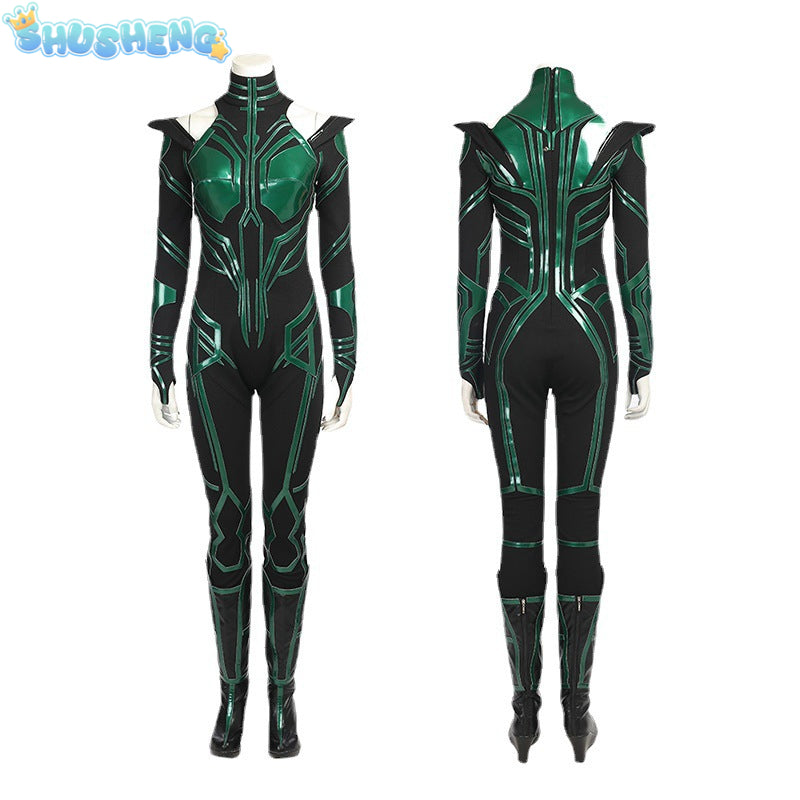 Hela Cosplay Costume Thor 3 Ragnarok Supervillain Hela Cosplay Jumpsuit Bodysuit Cloak Suit Halloween Costumes for Aldult Women